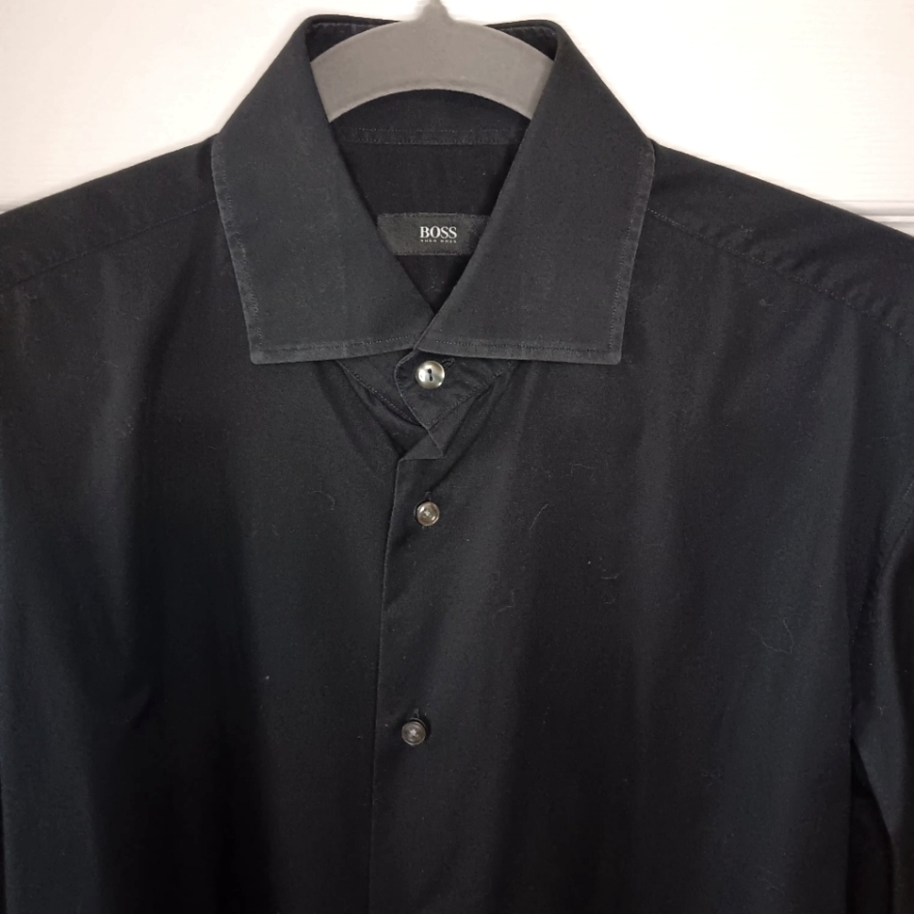 BOSS Hugo Boss Classic Black Long Sleeve Dress Shirt - Picture 2 of 4